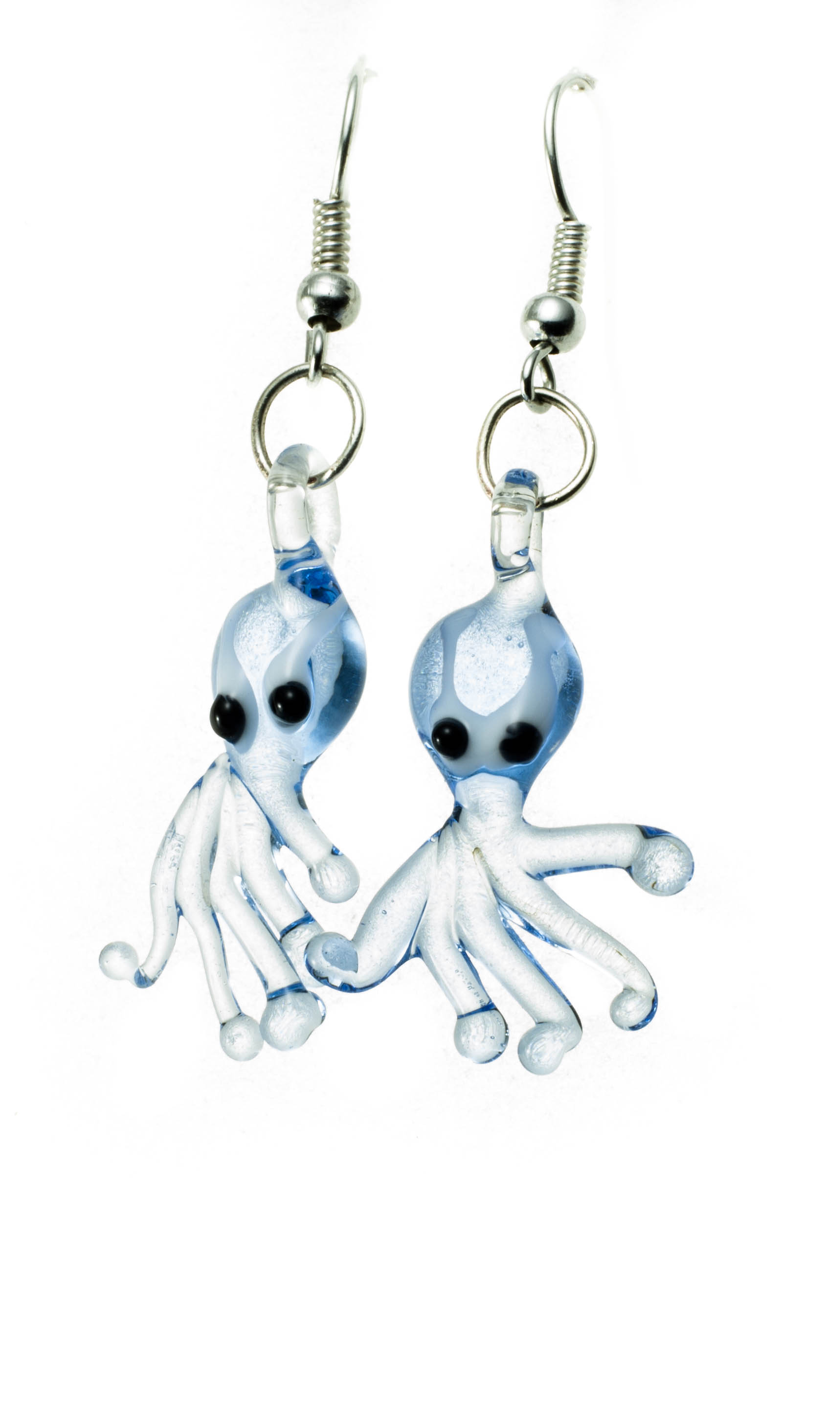 Naušnice Hobotnice svijetloplava prozirna